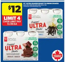 Real Canadian Superstore PC ULTRA SHAKES READY TO DRINK SHAKES offer