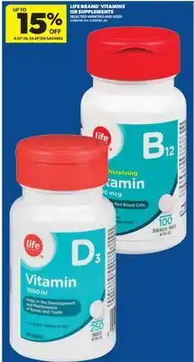 Real Canadian Superstore LIFE BRAND VITAMINS OR SUPPLEMENTS offer