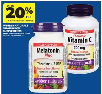 Real Canadian Superstore WEBBER NATURALS VITAMINS OR SUPPLEMENTS offer