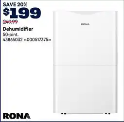 RONA RONA Dehumidifier offer