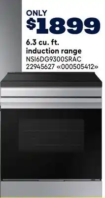 RONA Samsung 6.3 cu. ft. induction range offer