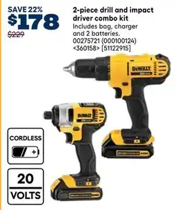 RONA Dewalt 2-piece drill and impact driver combo kit offer