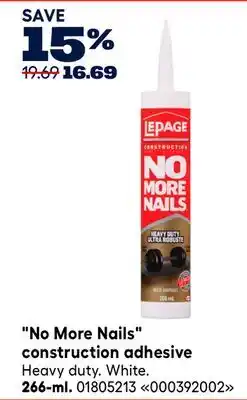 RONA LEPAGE No More Nails construction adhesive offer