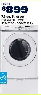 RONA Samsung 7.5 cu. ft. dryer offer