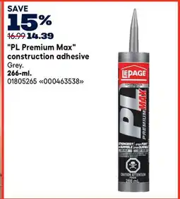 RONA PL Premium Max construction adhesive offer
