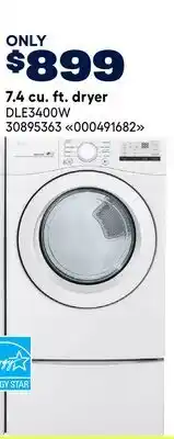 RONA LG 7.4 cu. ft. dryer offer