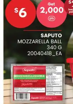 Independent Grocer SAPUTO MOZZARELLA BALL offer