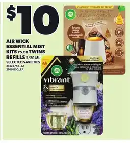 Independent Grocer AIR WICK ESSENTIAL MIST KITS 1'S OR TWINS REFILLS 2/20 ML offer