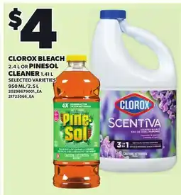 Independent Grocer CLOROX BLEACH 2.4L OR PINESOL CLEANER 1.41L offer