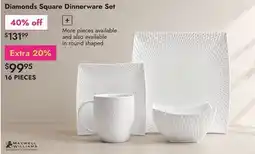 Linen Chest Diamonds Square Dinnerware Set offer