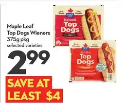 Longo's Maple Leaf Top Dogs Wieners offer