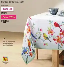 Linen Chest Garden Birds Tablecloth offer