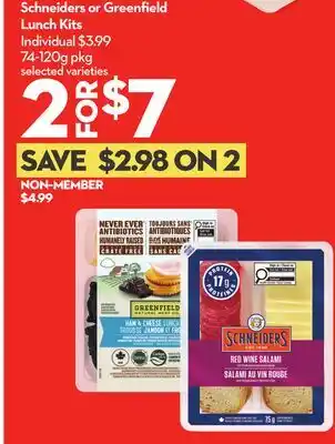 Longo's Schneiders or Greenfield Lunch Kits offer