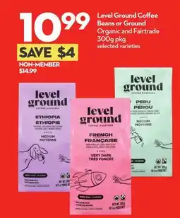 Longo's Level Ground Coffee Beans or Ground Organic and Fairtrade offer