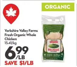 Longo's Yorkshire Valley Farms Fresh Organic Whole Chicken offer