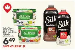 Longo's Activia Yogurt or Silk Protein Drinks offer