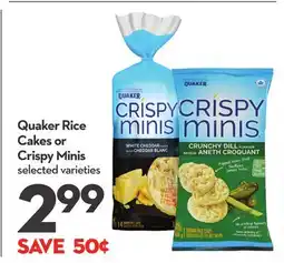 Longo's Quaker Rice Cakes or Crispy Minis offer