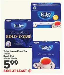 Longo's Tetley Orange Pekoe Tea offer