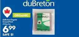 Longo's duBreton Organic Ground Pork offer