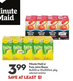 Longo's Minute Maid or Fuze Juice Boxes offer