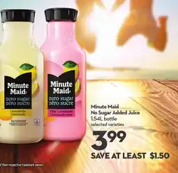 Longo's Minute Maid No Sugar Added Juice offer