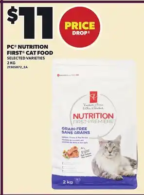 Loblaws PC NUTRITION FIRST CAT FOOD offer