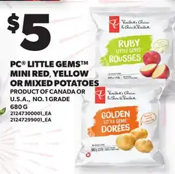 Loblaws PC LITTLE GEMS MINI RED, YELLOW OR MIXED POTATOES offer