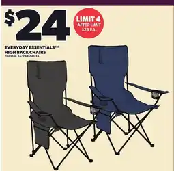 Loblaws EVERYDAY ESSENTIALS HIGH BACK CHAIRS offer