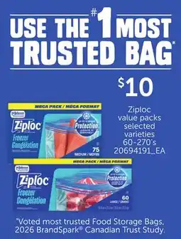 Loblaws ZIPLOC VALUE PACKS, 60-270's offer