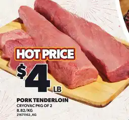 Loblaws PORK TENDERLOIN, CRYOVAC PKG OF 2 offer