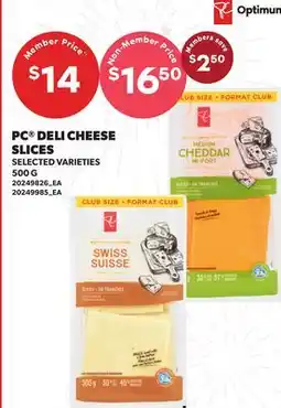 Loblaws PC DELI CHEESE SLICES offer