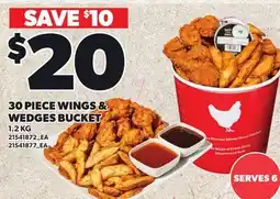 Loblaws 30 PIECE WINGS & WEDGES BUCKET offer