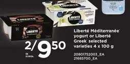 Loblaws LIBERTÉ MÉDITERRANÉE YOGURT OR LIBERTÉ GREEK offer