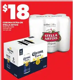 Loblaws CORONA EXTRA OR STELLA ARTOIS, 6X473 ML CANS offer