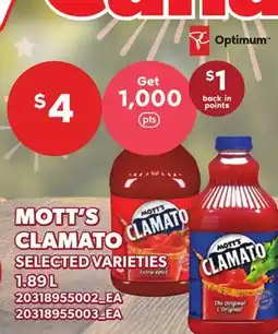 Loblaws MOTT'S CLAMATO offer
