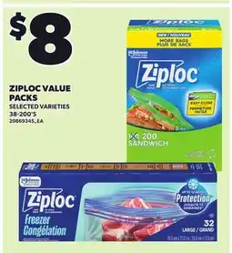 Loblaws ZIPLOC VALUE PACKS, 38-200'S offer