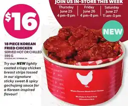 Loblaws 18 PIECE KOREAN FRIED CHICKEN offer