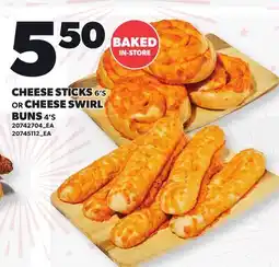 Loblaws CHEESE STICKS, 6'S OR CHEESE SWIRL BUNS, 4'S offer
