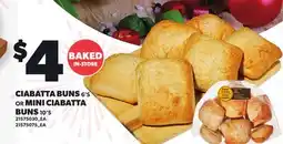 Loblaws CIABATTA BUNS, 6'S OR MINI CIABATTA BUNS, 10'S offer