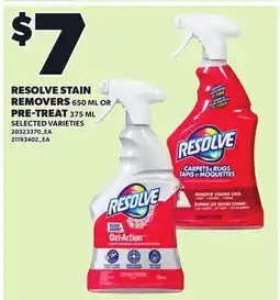 Loblaws RESOLVE STAIN REMOVERS, 650 ML OR PRE-TREAT, 375 ML offer