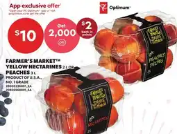 Loblaws FARMER'S MARKET YELLOW NECTARINES, 2 L OR PEACHES, 3 L offer