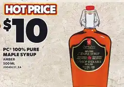Loblaws PC 100% PURE MAPLE SYRUP offer
