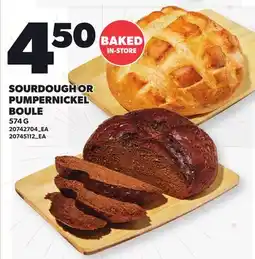 Loblaws SOURDOUGH OR PUMPERNICKEL BOULE offer