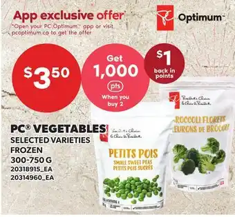 Loblaws PC VEGETABLES offer