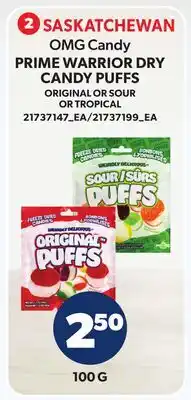 Loblaws OMG CANDY PRIME WARRIOR DRY CANDY PUFFS offer