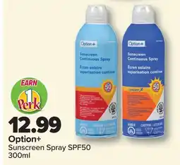 PharmaChoice Option+ Sunscreen Spray SPF50 offer