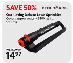 Home Hardware BENCHMARK Oscillating Deluxe Lawn Sprinkler offer