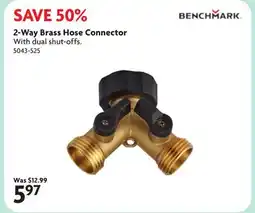 Home Hardware BENCHMARK 2-Way Brass Hose Connector offer