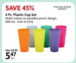 Home Hardware 6 Pc. Plastic Cup Set offer