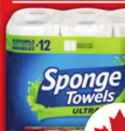 Food Basics SPONGE TOWELS ULTRA PAPER TOWELS 6 = 12'S offer